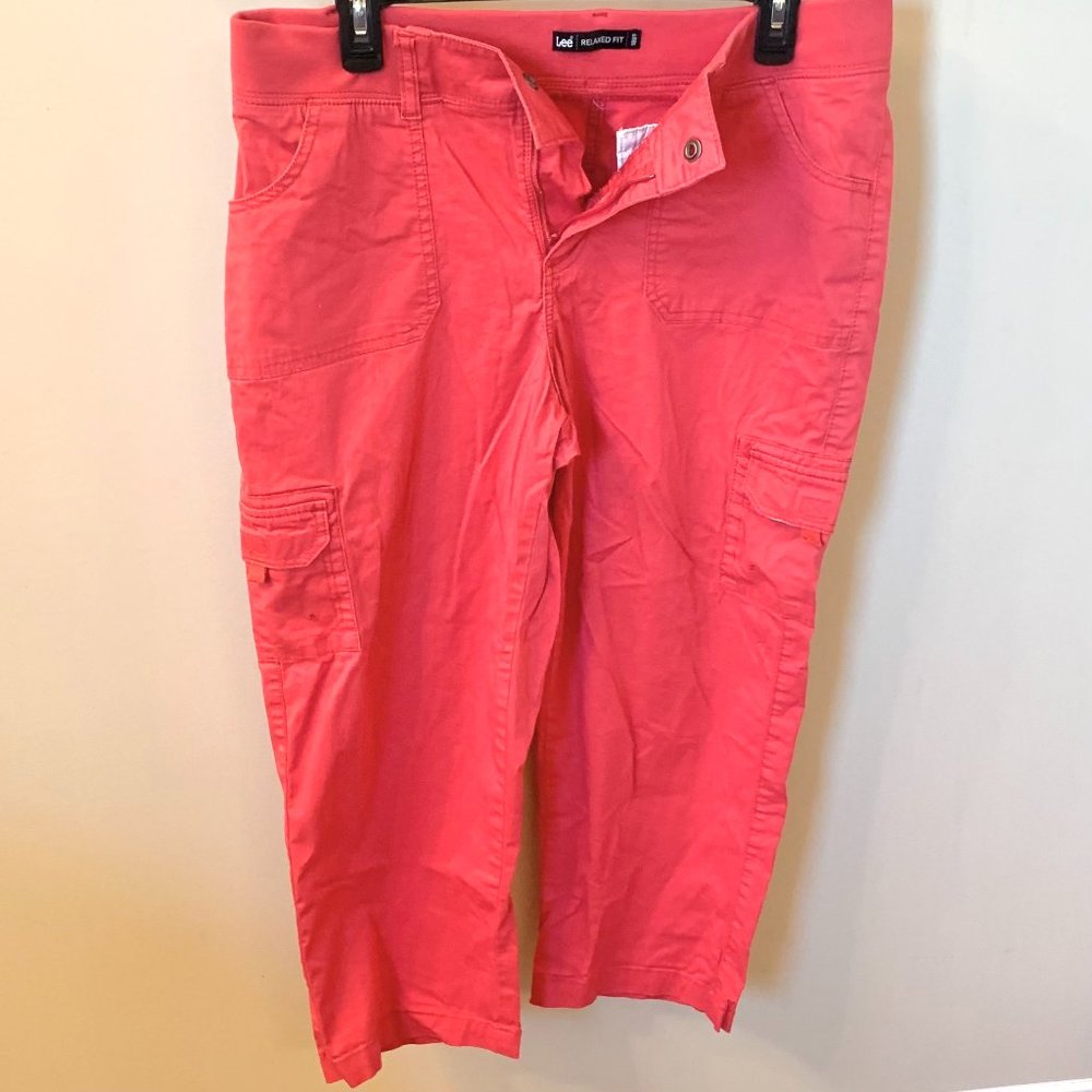 Size 12 pink Lee capris/cargo shorts